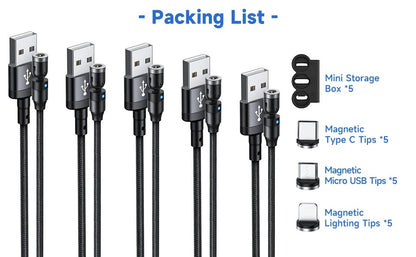 5 Pack Magnetic Phone Cable Without Data