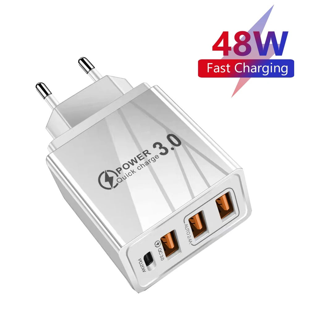 48W USB QC 3.0 Wall Charger