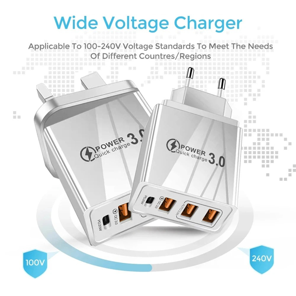 48W USB QC 3.0 Wall Charger