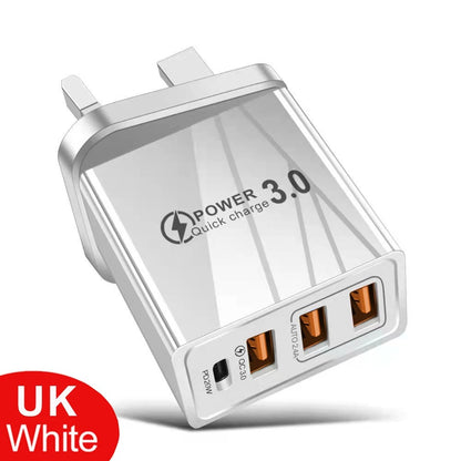 48W USB QC 3.0 Wall Charger